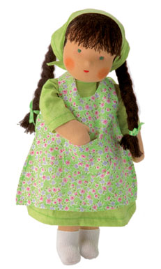 "Sophie" is cute in mohair braids and a kerchief. She’s priced at $75, is 15 inches tall, and intended for kids ages 3 and up. 