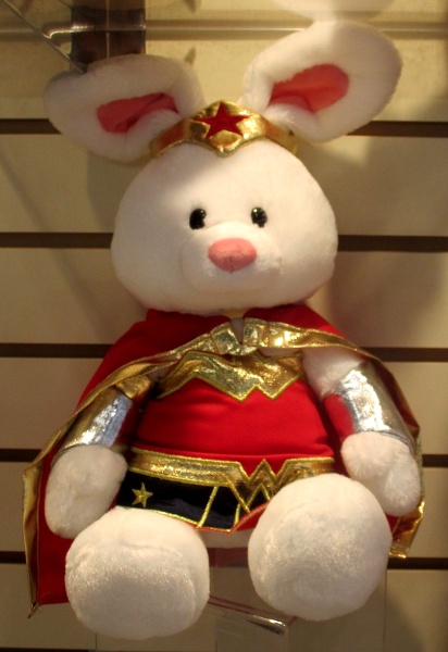 Gund’s tribute to Wonder Woman is a plush bunny one.
