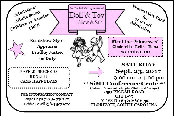 Pee Dee Doll Club's 31st Annual Doll & Toy Show and Sale