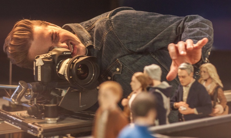 Co-director Duke Johnson sets up a painstaking shot in “Anomalisa.”