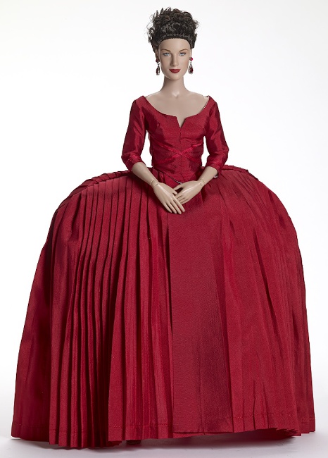 Limited to 300, Claire Fraser poses in the iconic red dress from Tonner Dolls.