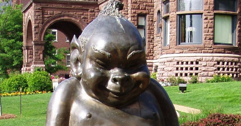 A statue to the Billiken on the Saint Louis University campus