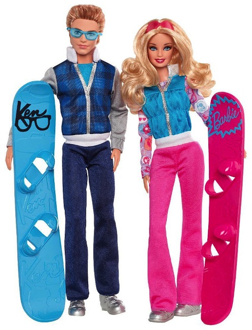 I Can Be Barbie and Ken snowboarders