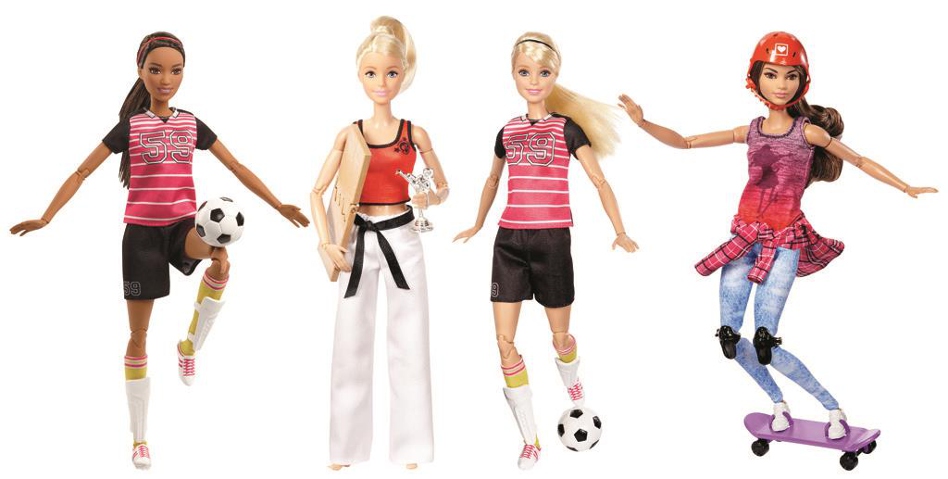Barbie in her various sports guises