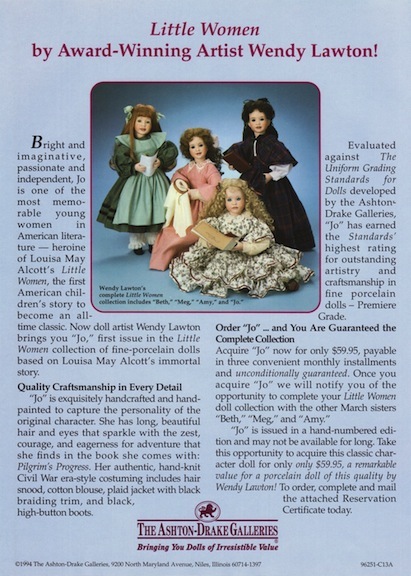 Ashton-Drake 1994 Little Women Doll ad