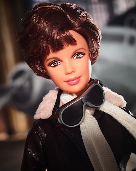 Close-up of Amelia Earhart Inspiring Women doll