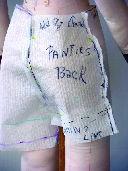 Paper-towel panties, back view.