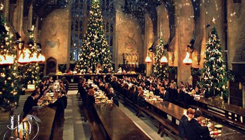 Christmas is a recurring motif in the Harry Potter films. Hogwarts Academy, which is always magical, is extra beautiful at Christmastime. Courtesy of Warner Bros. Pictures