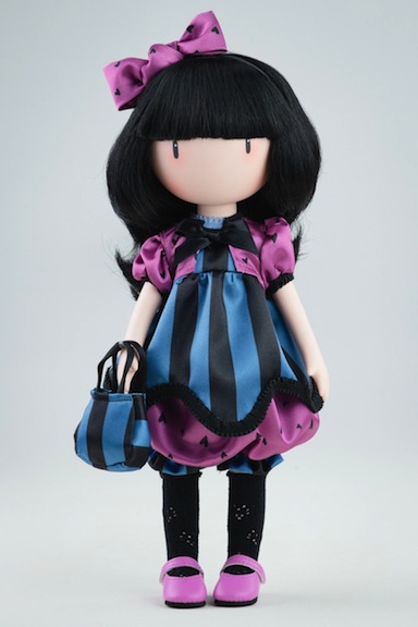 The nearly 14-inch doll is hand washable. With moving limbs, and able to stand on her own, The Frock doll is fashionable and flirty.