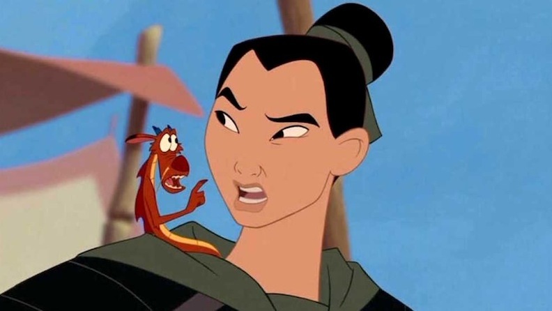 Mulan masquerades as new recruit Ping, who gets an earful of advice from Mushu.