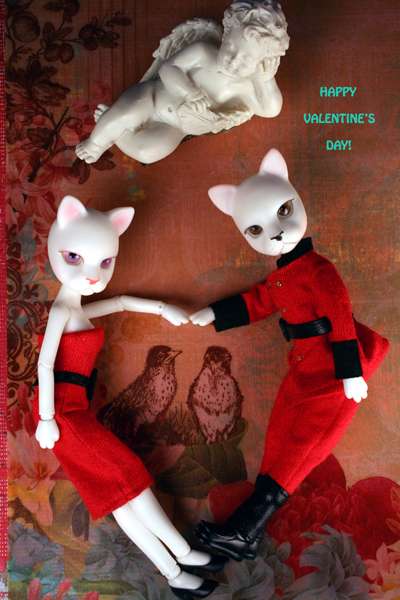 Nadine Bandler: "Elfdoll Catsys Valentine Card."