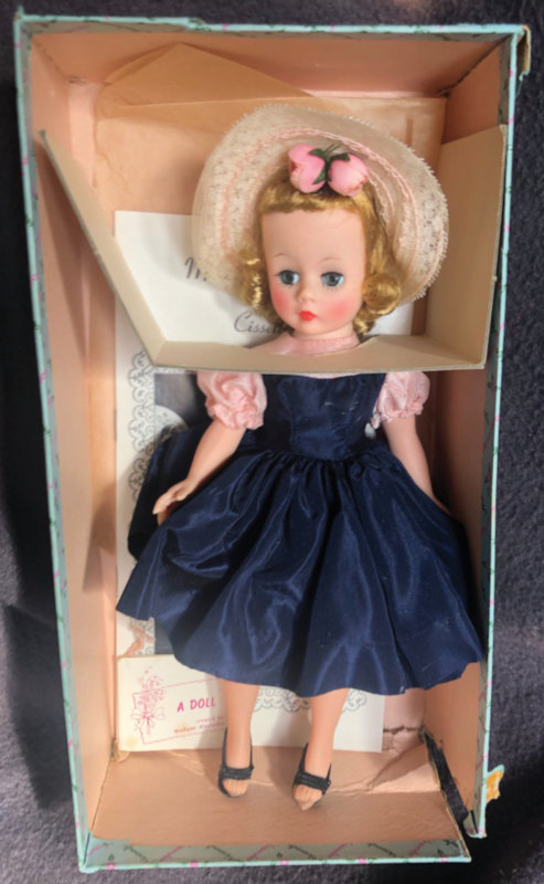 Cissette doll in pink and navy dress