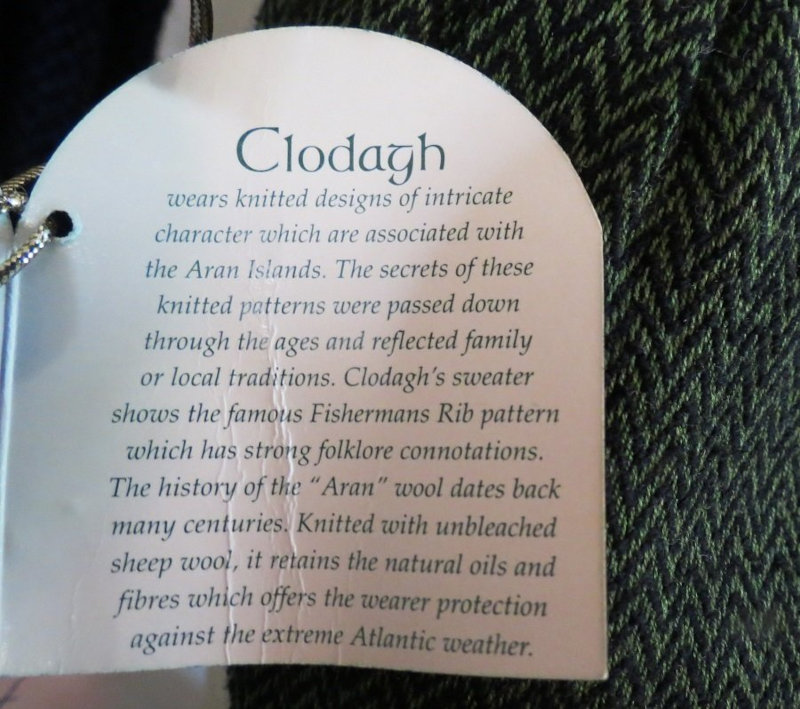 tag from Irish Heritage doll
