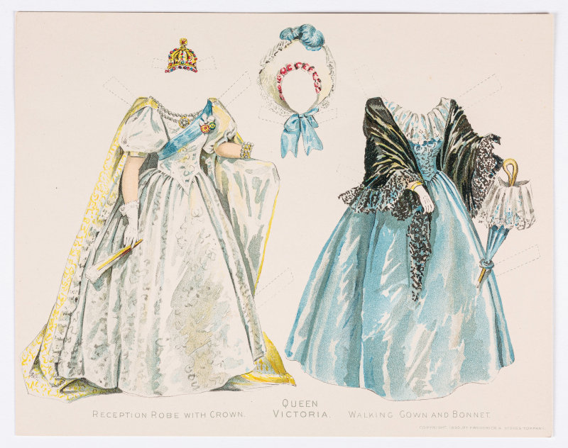 Queen Victoria of England (1819-1901) 2nd page with two outfits