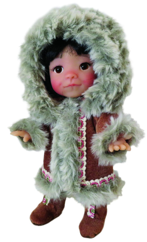 Eskimo is an 8-inch resin BJD in a limited edition of 20 with clothing designed and handmade by Moulton.
