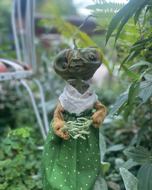 Some days, my garden seems a bit enchanted. I dream of stumbling upon a wee pumpkin lady just like this! She looks as if she’s ready to sit and tell you the most magical story.