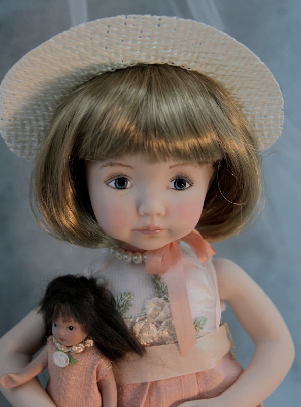 Mize's self-portrait doll, based on her childhood photo.