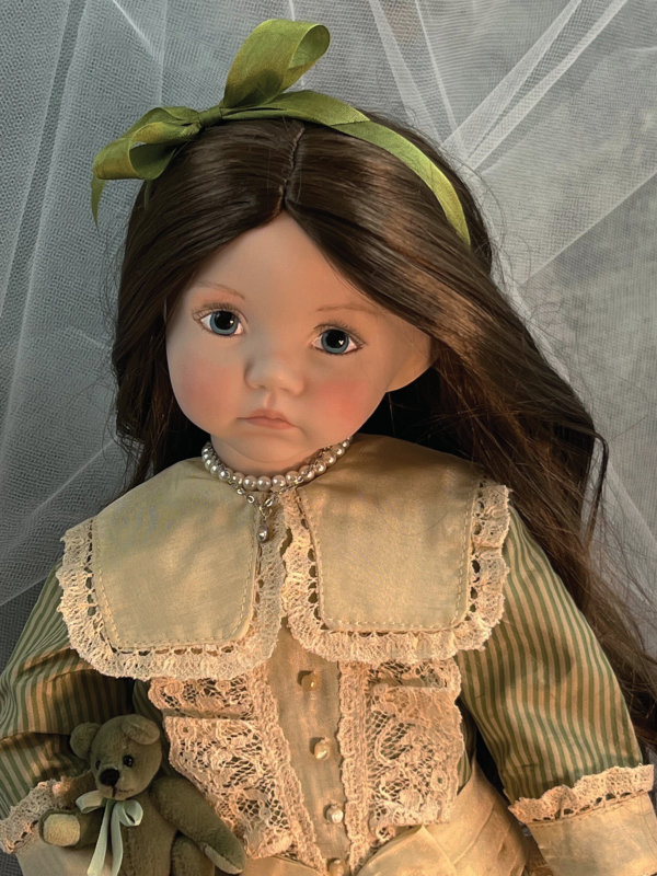 Brenda Mize created Rebecka from Dianna Effner’s Molly sculpt. “It’s my favorite, and one of Dianna Effner’s favorites, as well,” Mize said. “Just something about that pouty little face, I guess.”