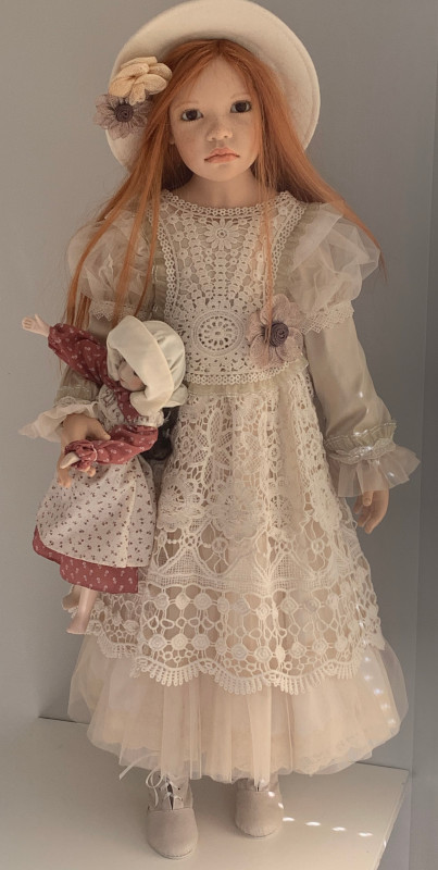 Anastazia, 33 inches, is one of the Zawieruszynskis’ OOAK vinyl dolls.
