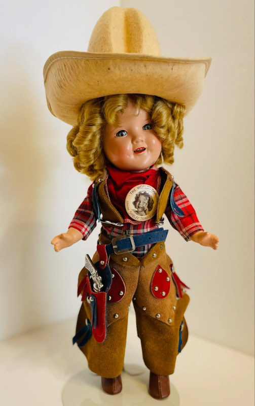 A rare 11-inch Texas Ranger Shirley Temple doll from 1936.