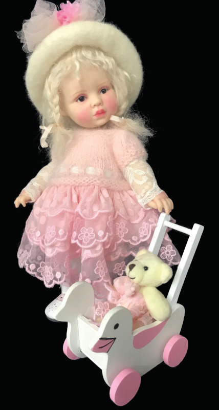 Leah and Her Teddy, a doll by Beverly Stoehr