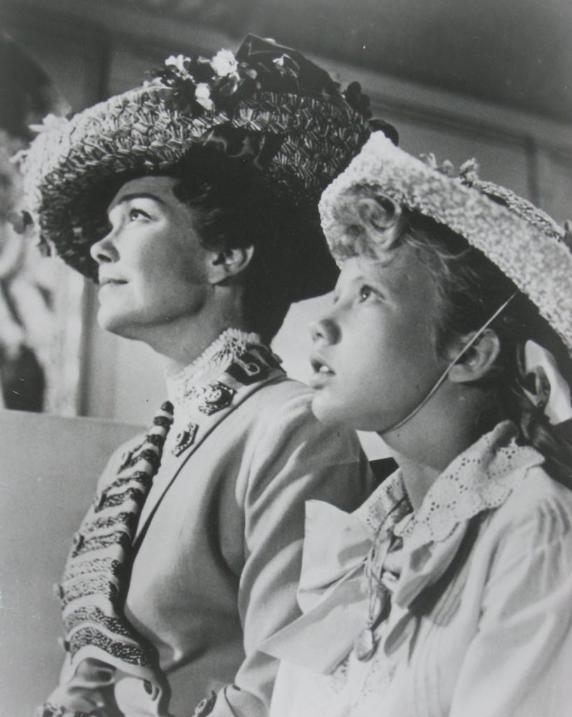 woman and girl in black and white photo